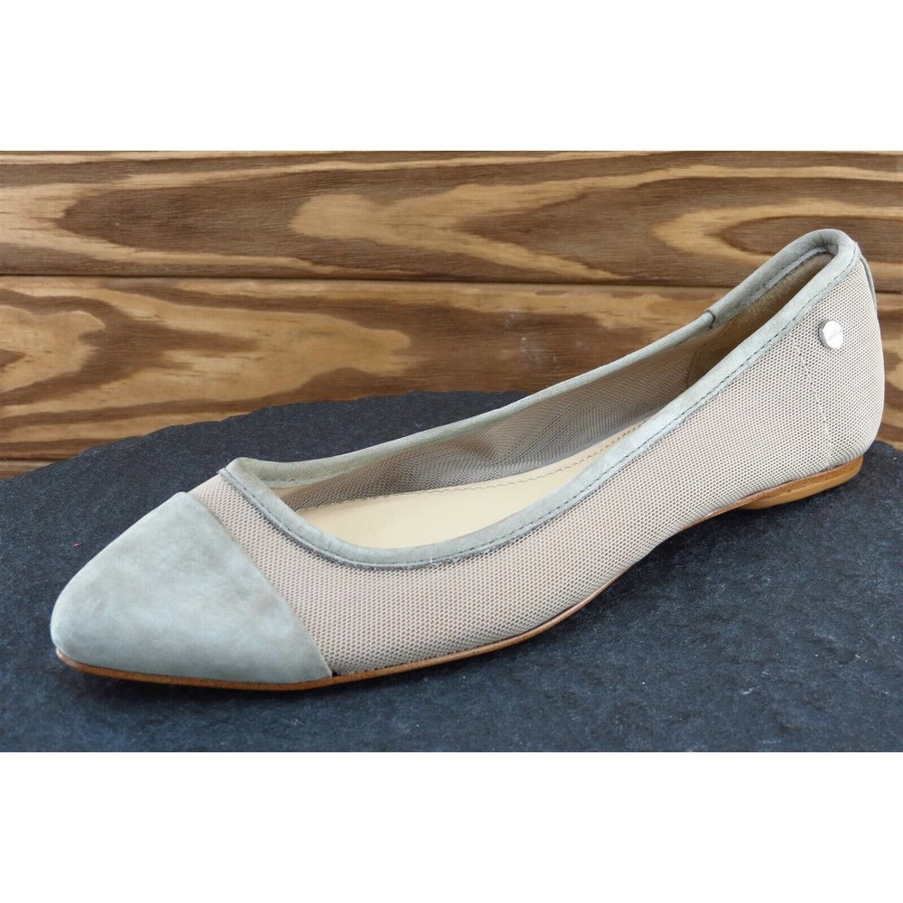 Calvin Klein Women Sz‎ 7 M Brown Flat Leather Shoes Erica